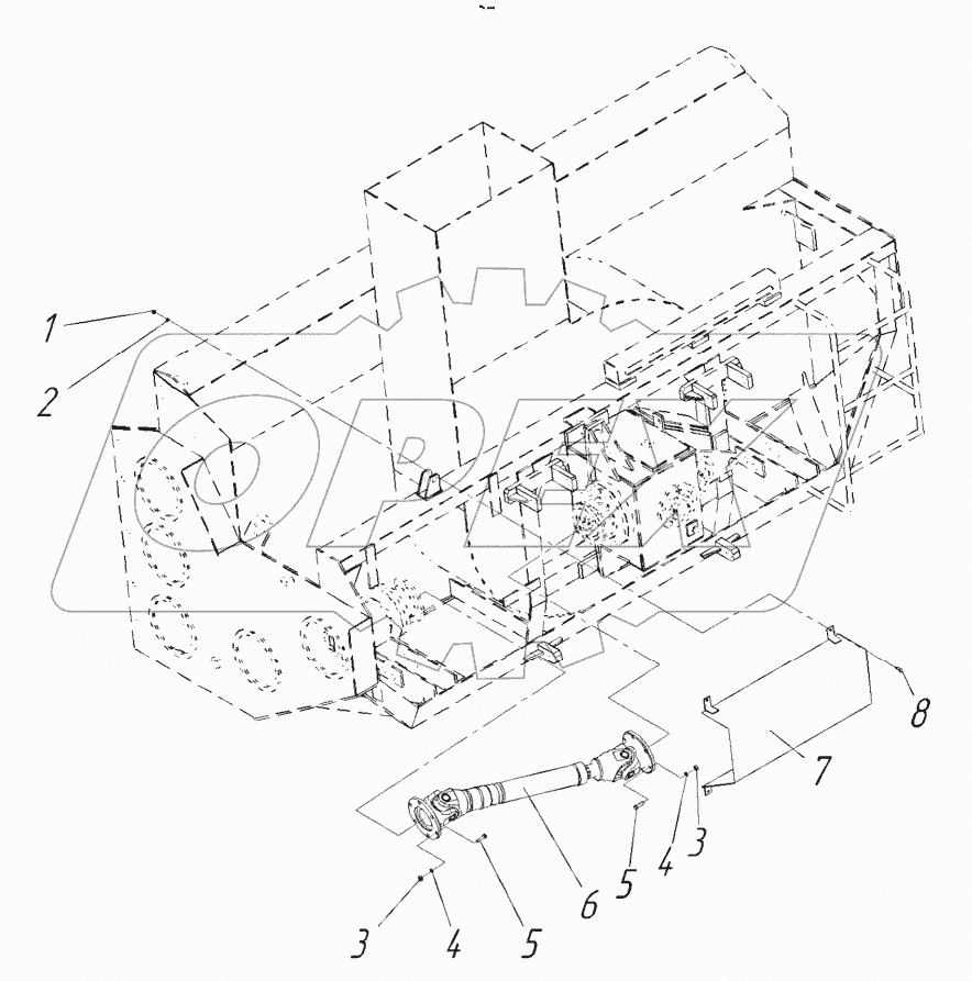  Привод шнеков. Установка карданного вала.
