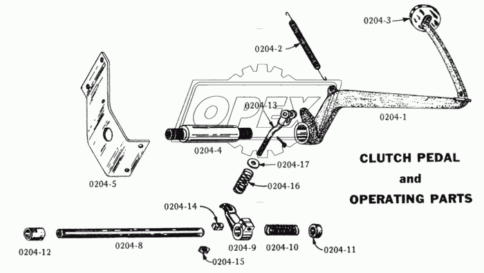 Управление сцеплением/Clutch Pedal and Spring