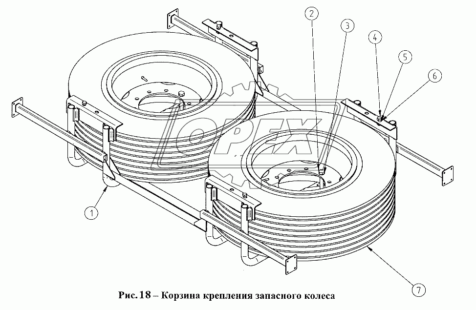 Корзина крепления запасного колеса