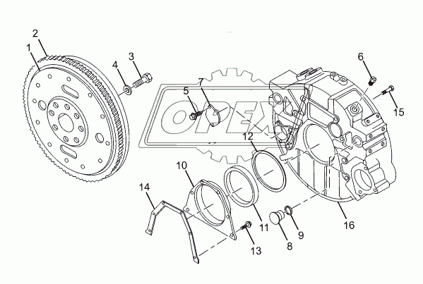 FLYWHEEL AND FLYWHEEL HOUSING