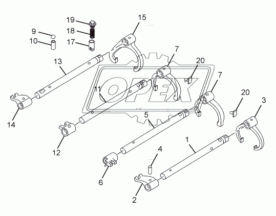 SHIFTER SHAFT AND FORK
