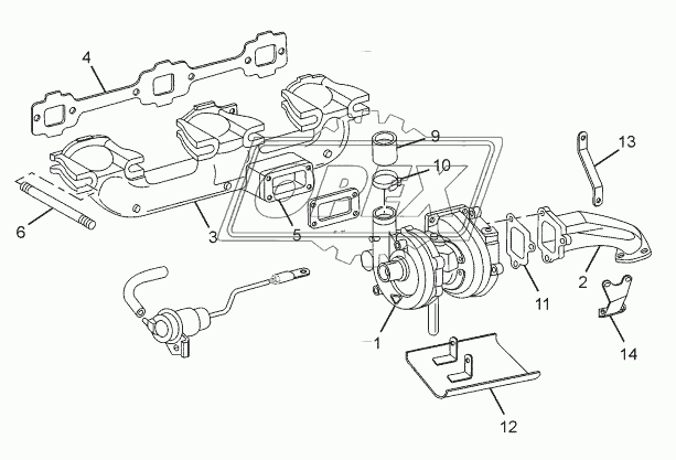 EXHAUST MANIFOLD AND TURBOCHARGER