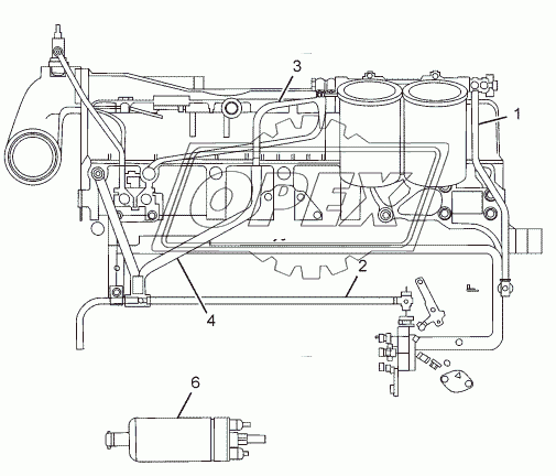 FUEL FEED AND LEAKAGE LINE