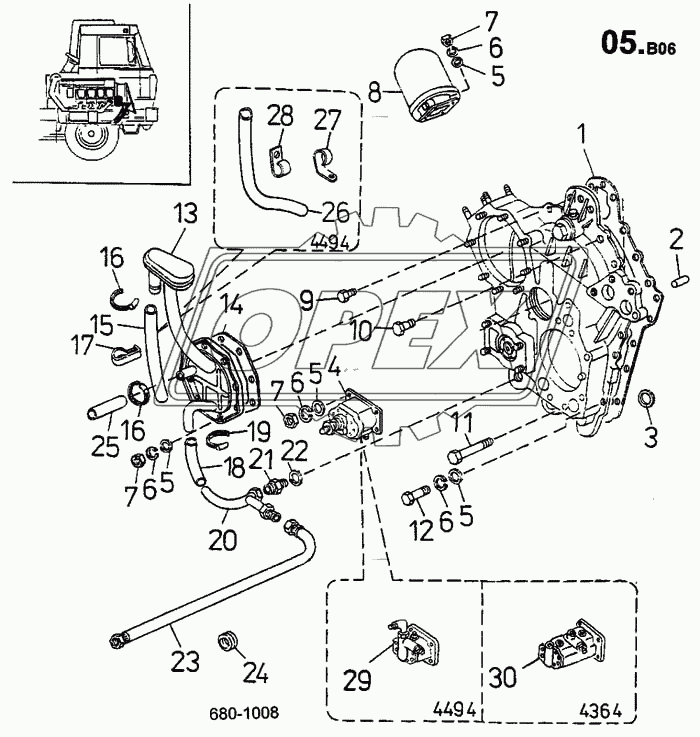 Маслофильтр центробежный, удаление воздушных пробок (прокачка) (680)