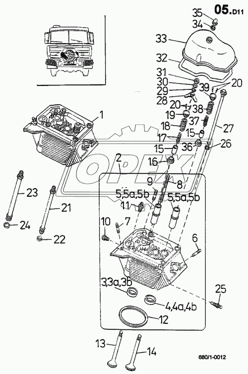 Головка цилиндра, клапаны (680/1)