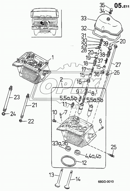 Головка цилиндра, клапаны (680/2)