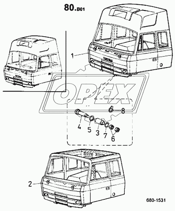 Кабина водителя, крепление (680) 1