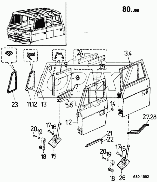 Двери кабины, детали (680)