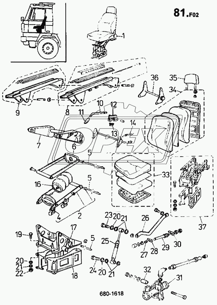 Сиденье водителя (детали) (680)