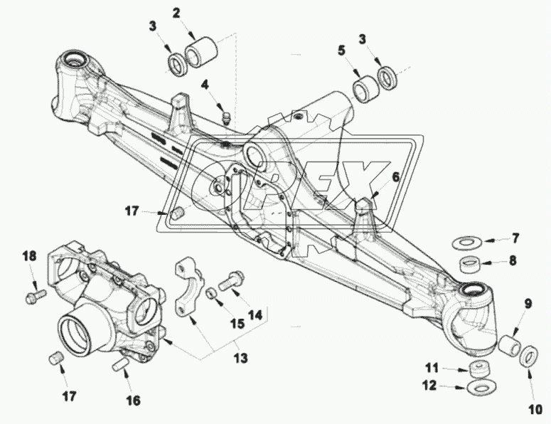 Корпус переднего моста, 4WD Machine