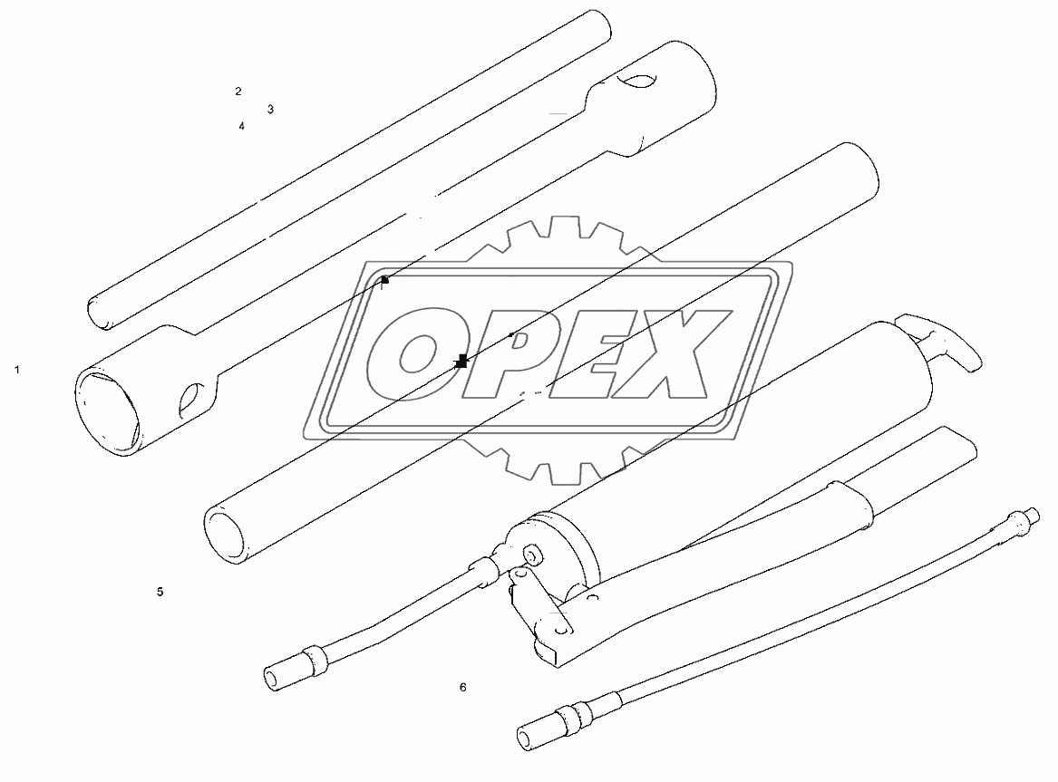 Набор инструментов - Баллонный ключ и шприц для смазки