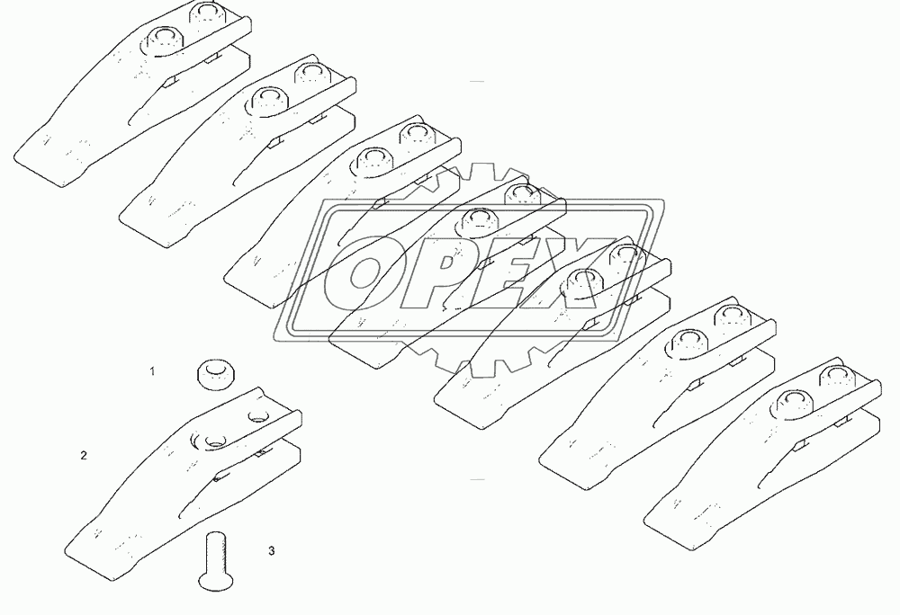 Комплект зубьев ковша стандартного погрузчика
