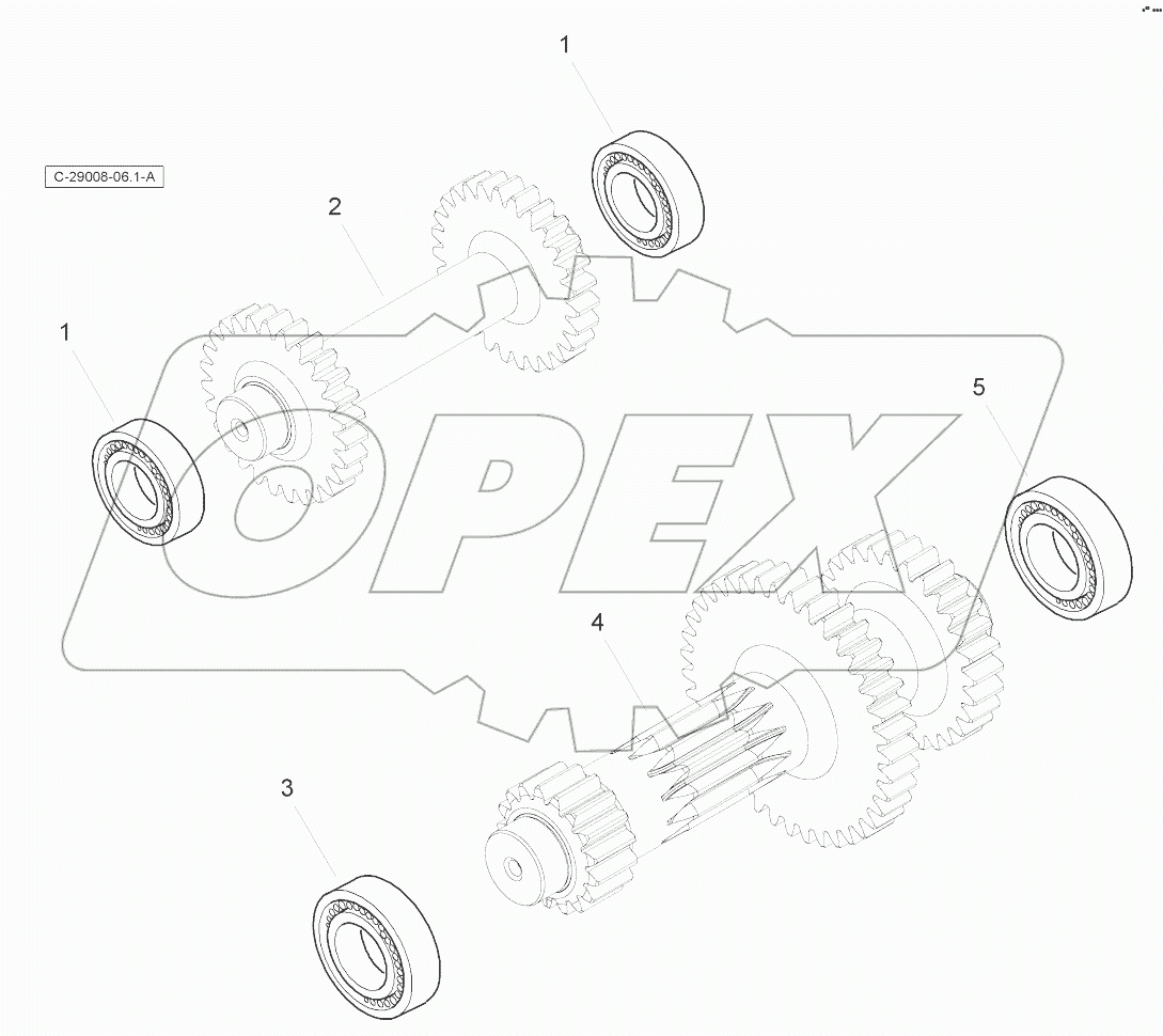 Transmission - Reverse & Primary Shafts