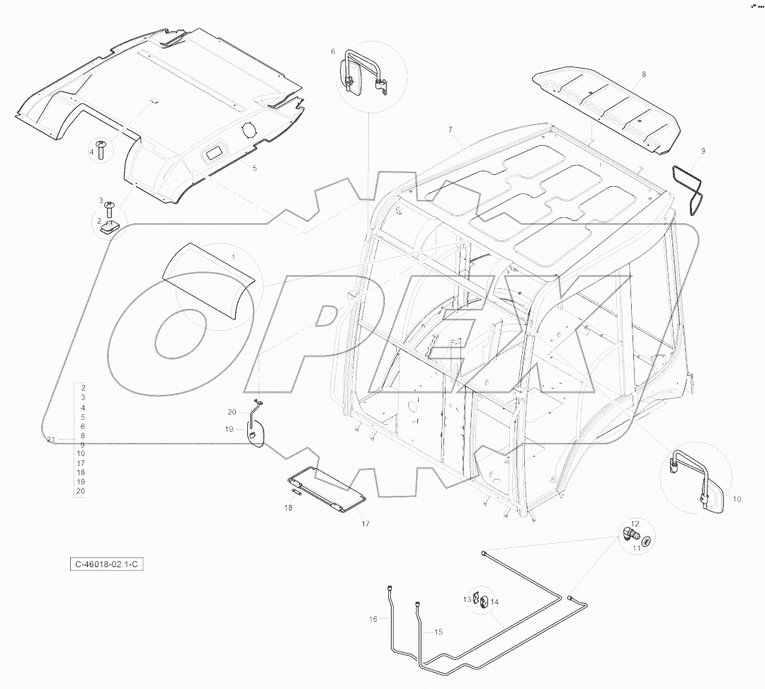 Cab - without windscreen - Structure