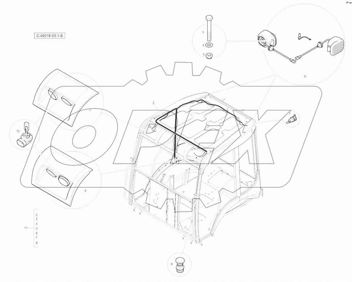 Canopy - without windscreen - Electrics
