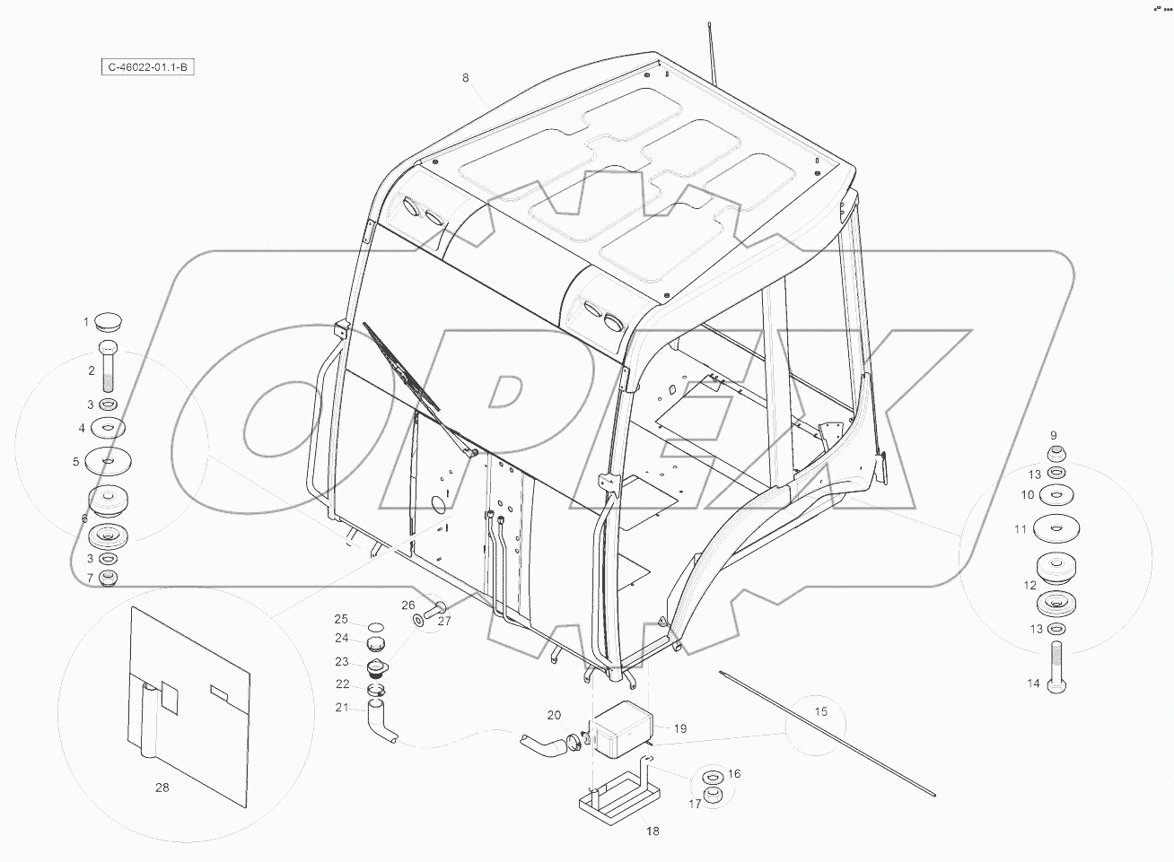 Cab - Glazed Structure - Mounts