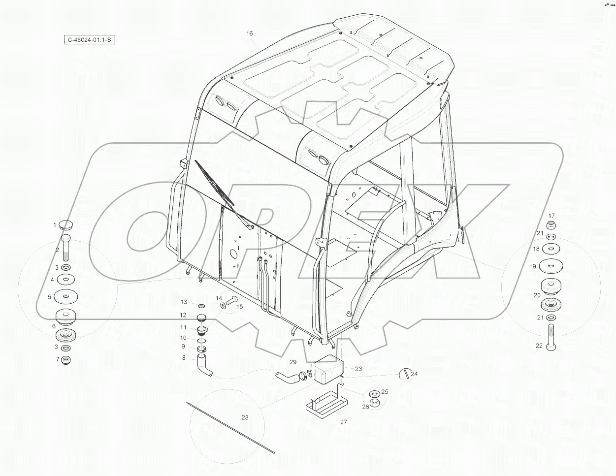 Canopy - with windscreen - Structure - Mounts