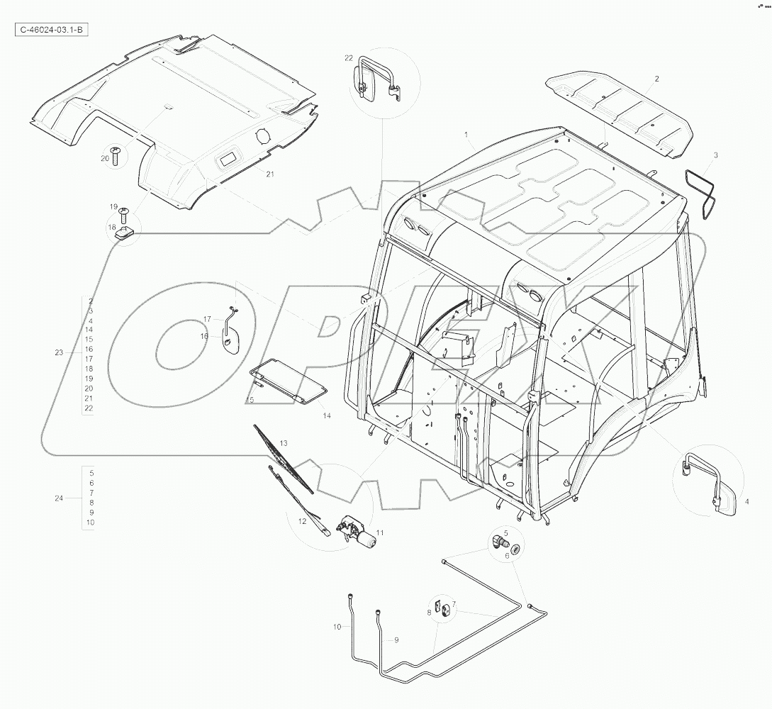 Canopy - with windscreen - Structure