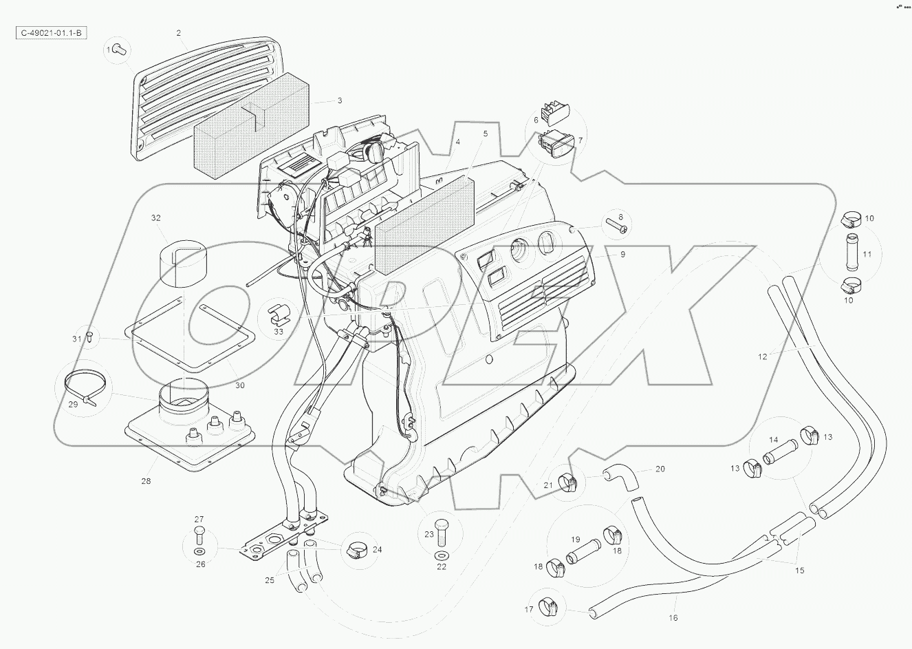 Heater - Cab - without Air Con