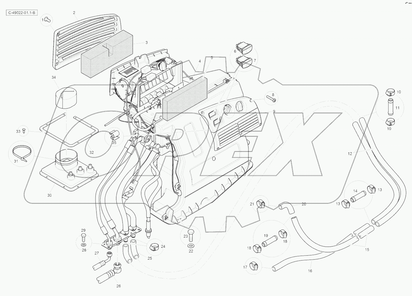 Heater - Cab - with Air Con