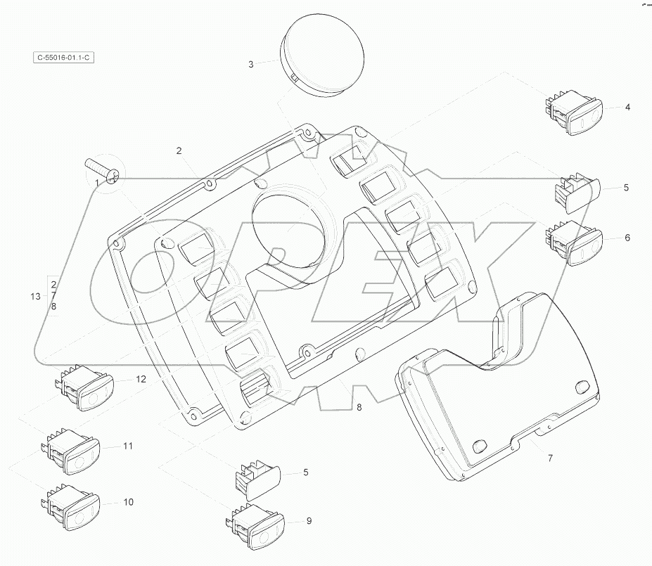 Front Console - without Speedometer