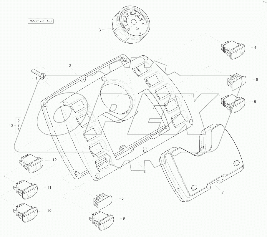 Front Console - with Speedometer