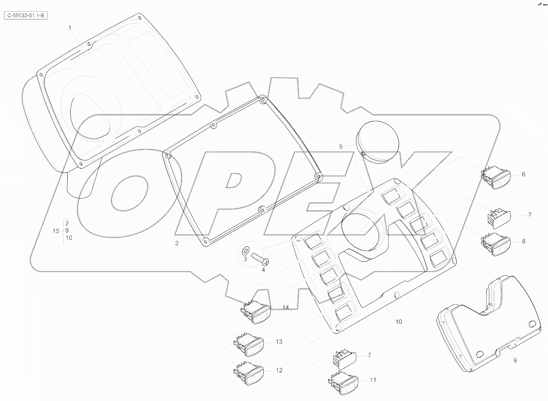 Front Console - without Speedometer - Canopy