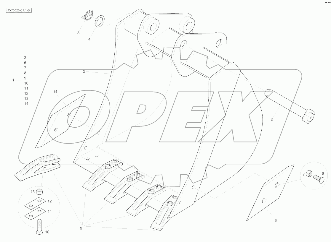 Digger Bucket - Standard - 750mm