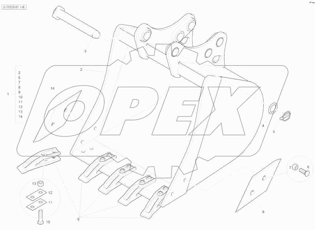 Digger Bucket - Heavy Duty - 750mm