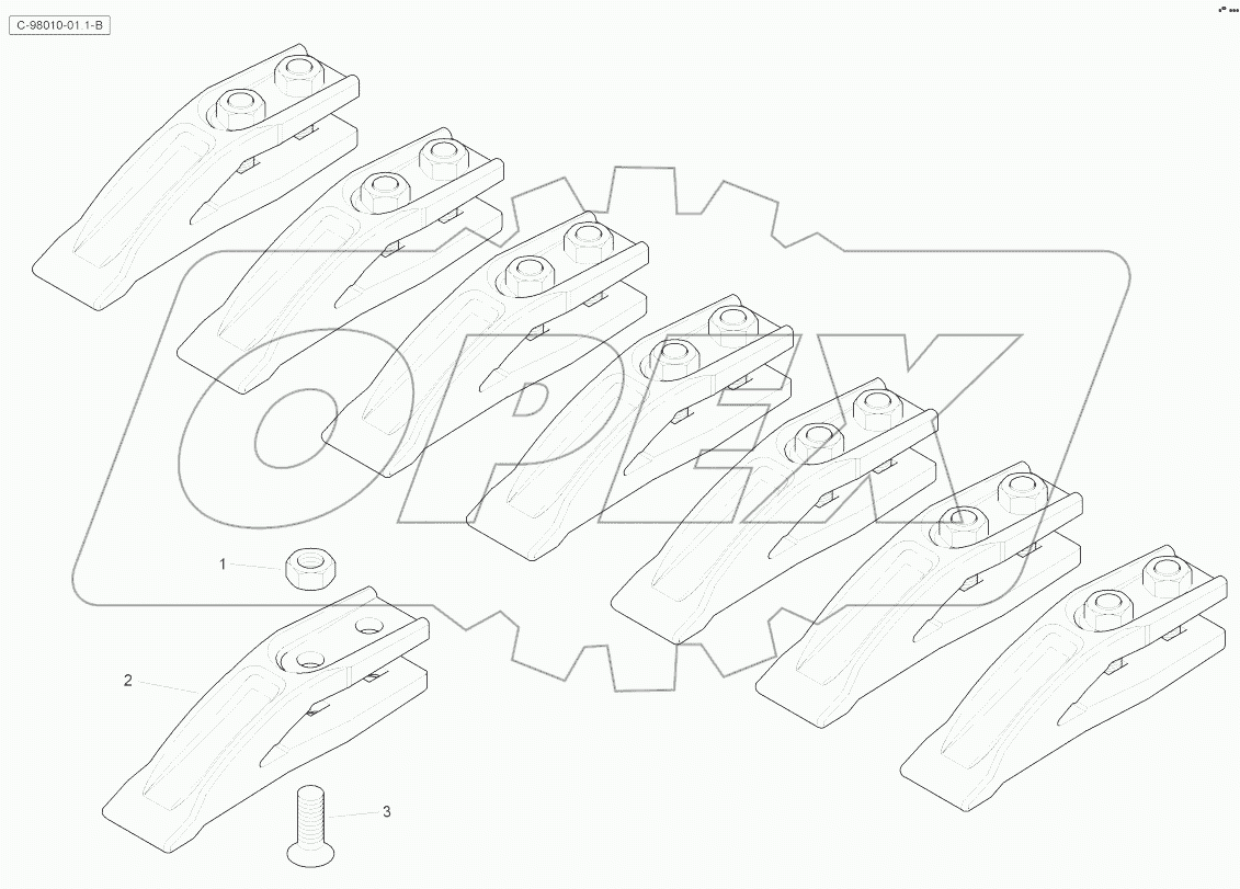 Loader Bucket Tooth Kit - Standard
