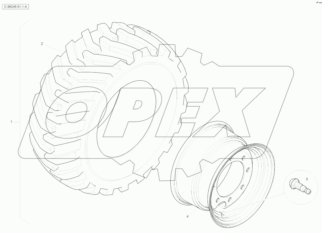 Spare Wheel - Front - Yellow