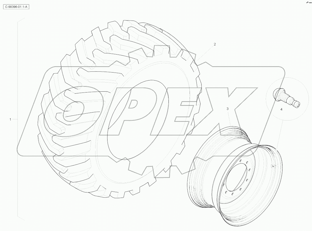 Spare Wheel - Rear - Yellow