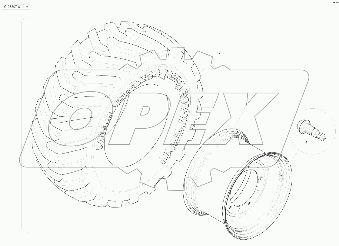 Spare Wheel - Rear - White