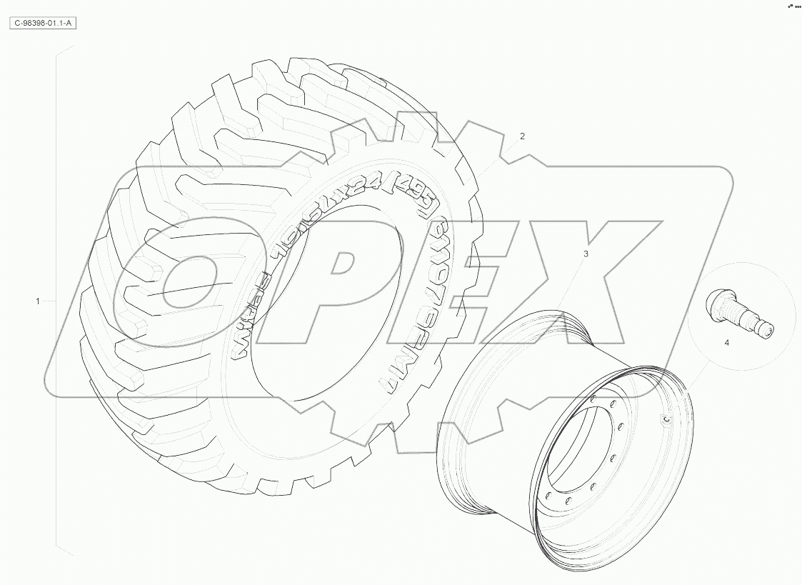 Spare Wheel - Rear - Yellow