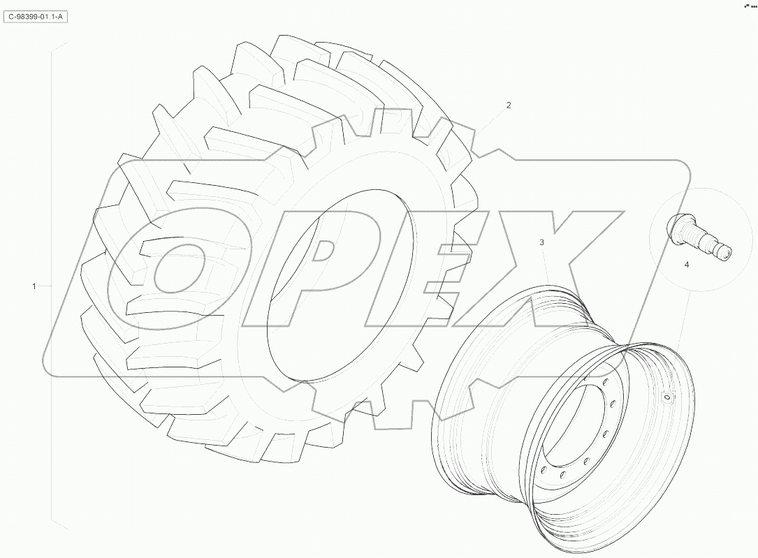 Spare Wheel - Rear - White