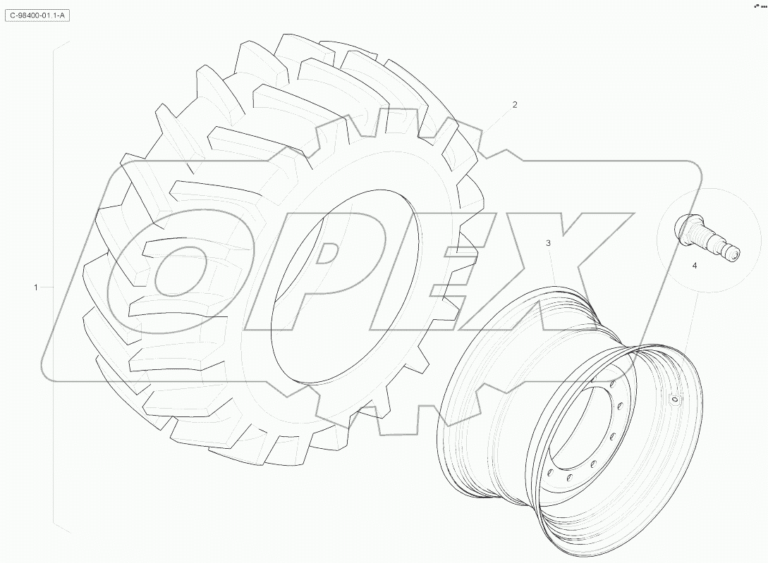 Spare Wheel - Rear - Yellow