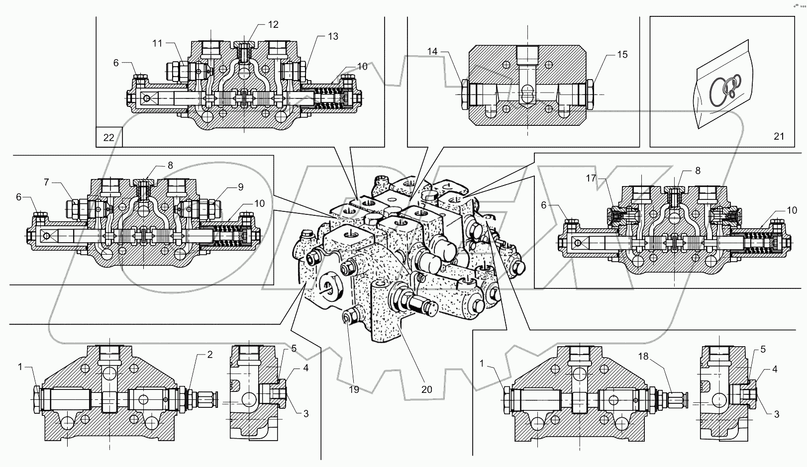  Lifting, extending and slewing distributor