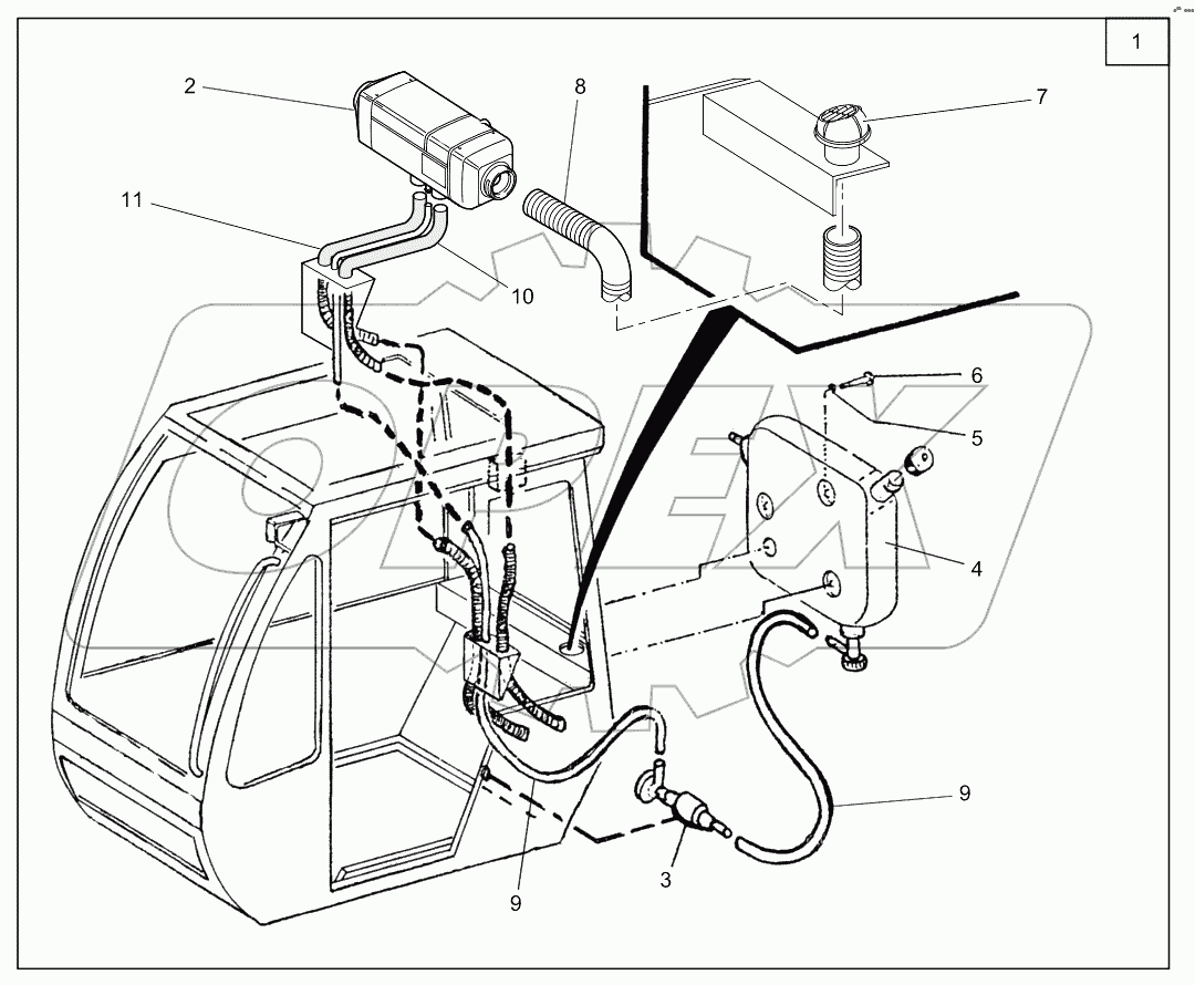  In-cab heating system
