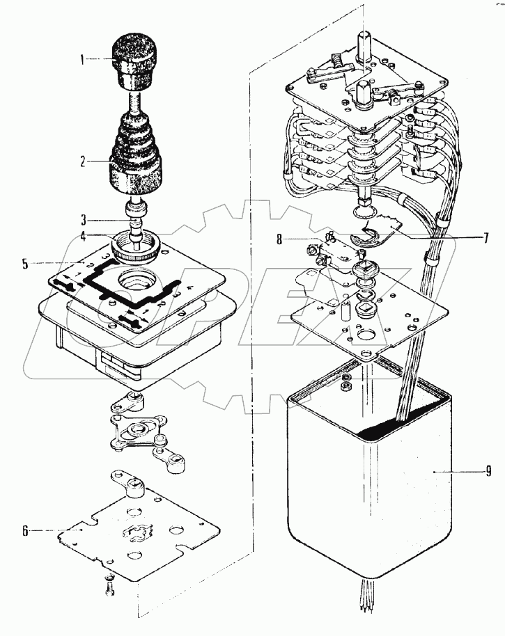  Electric cab control, single lever