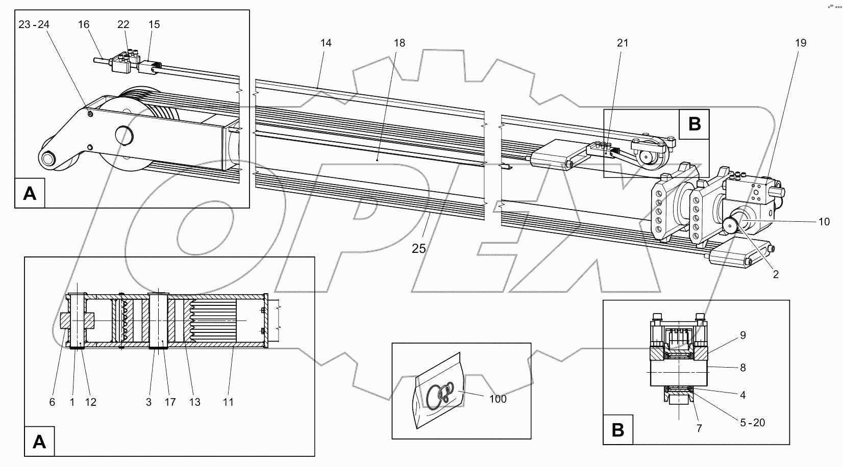  Telescopic boom extending