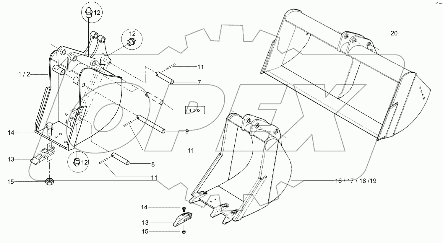  Bucket, Ditch Cleaning Bucket - Direct Mounted