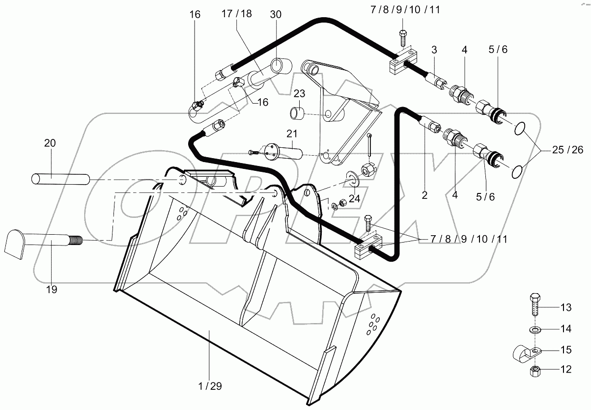  Slew Bucket- Direct Mounted 1000 Mm