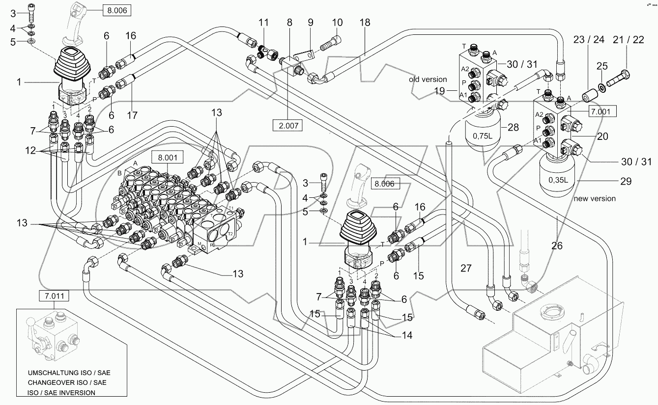  Hydraulikinstallation - Vorsteuerung