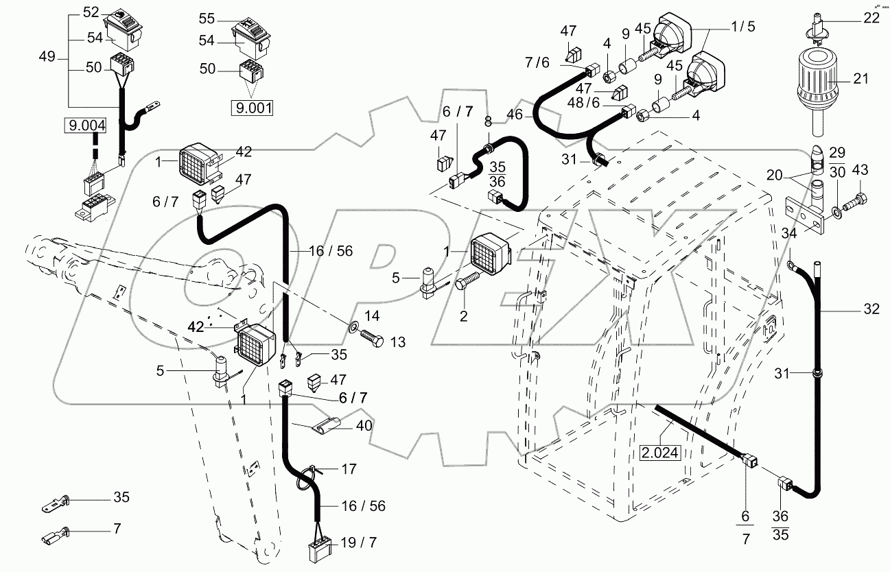  Working Flood Light, Yellow Beacon