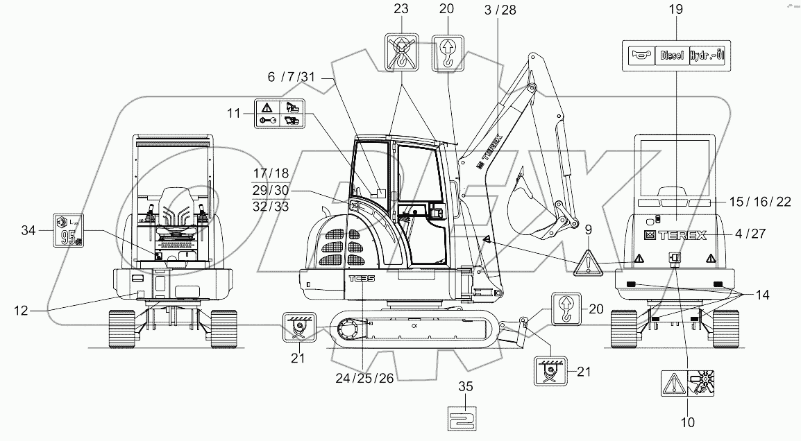  Stickers Terex >Tc00351015