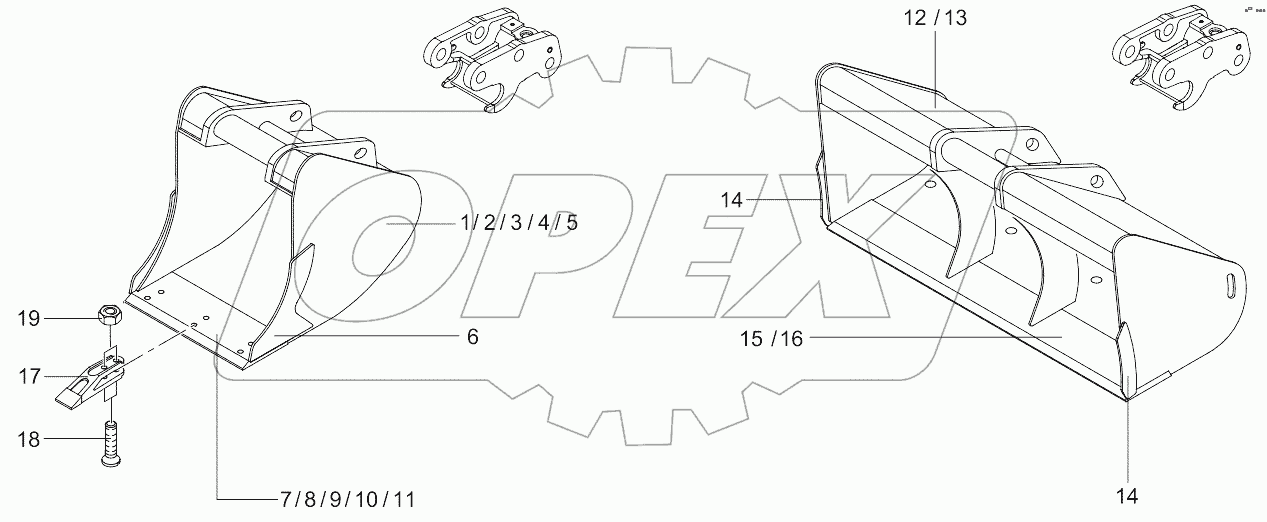  Bucket, Ditch Cleaning Bucket Quickly Releasable