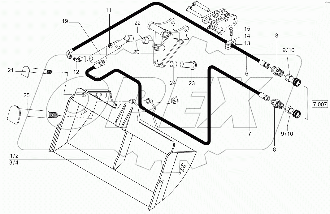  Slew Bucket - Quickly Releasable 1000, 1200 Mm