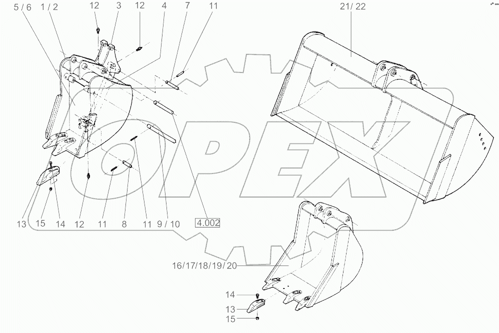  Bucket, Ditch Cleaning Bucket - Direct Mounted