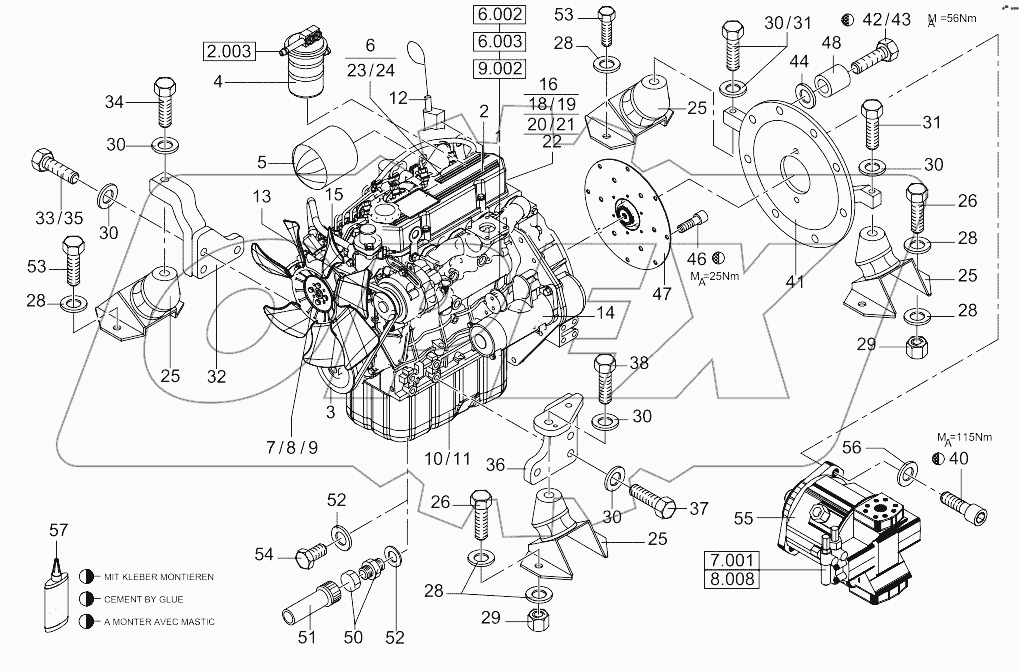  Engine Assembly, Pump Assembly