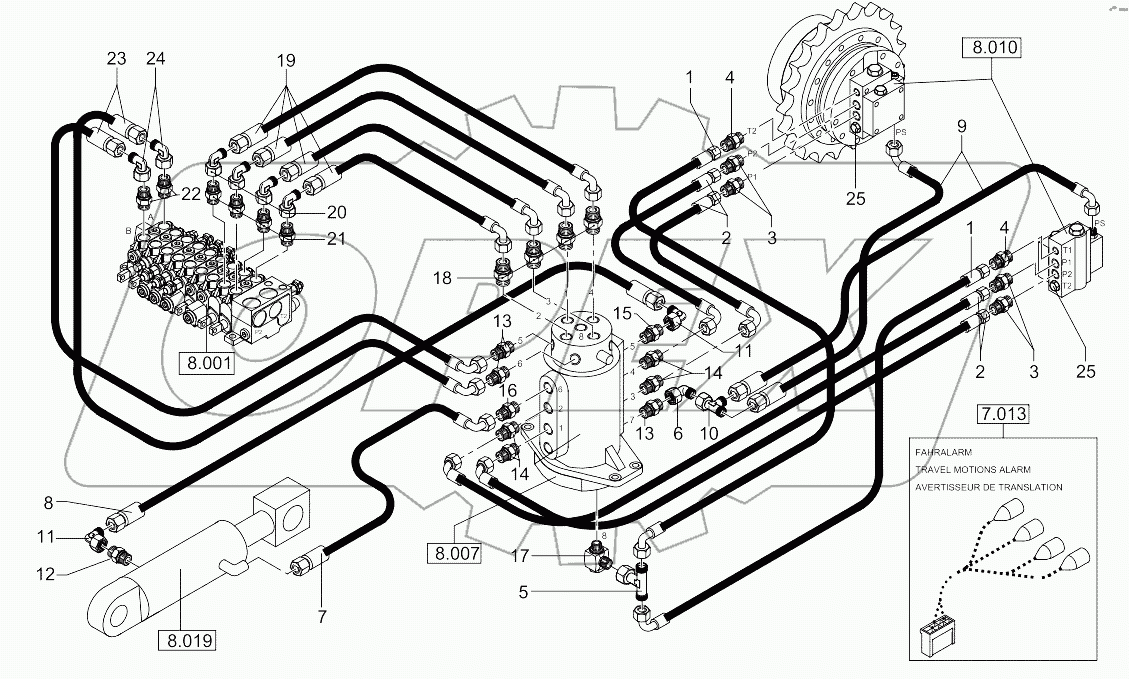  Hydraulic Installation - Drive, Dozer Blade